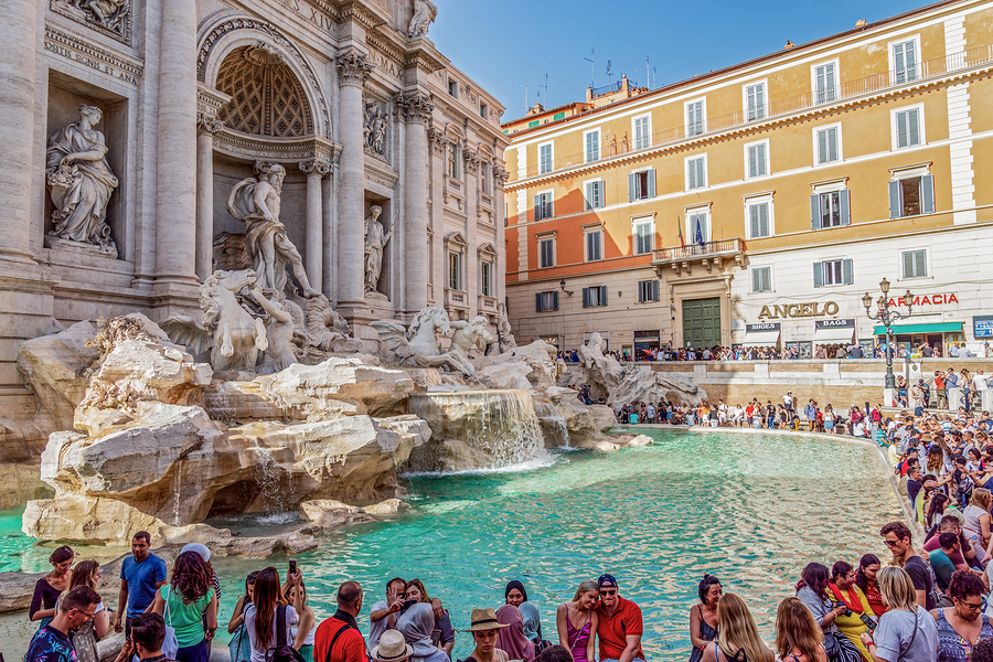 Rome, Italy – June 11 2019: Trevi Fountain -fontana Di Trevi-, F